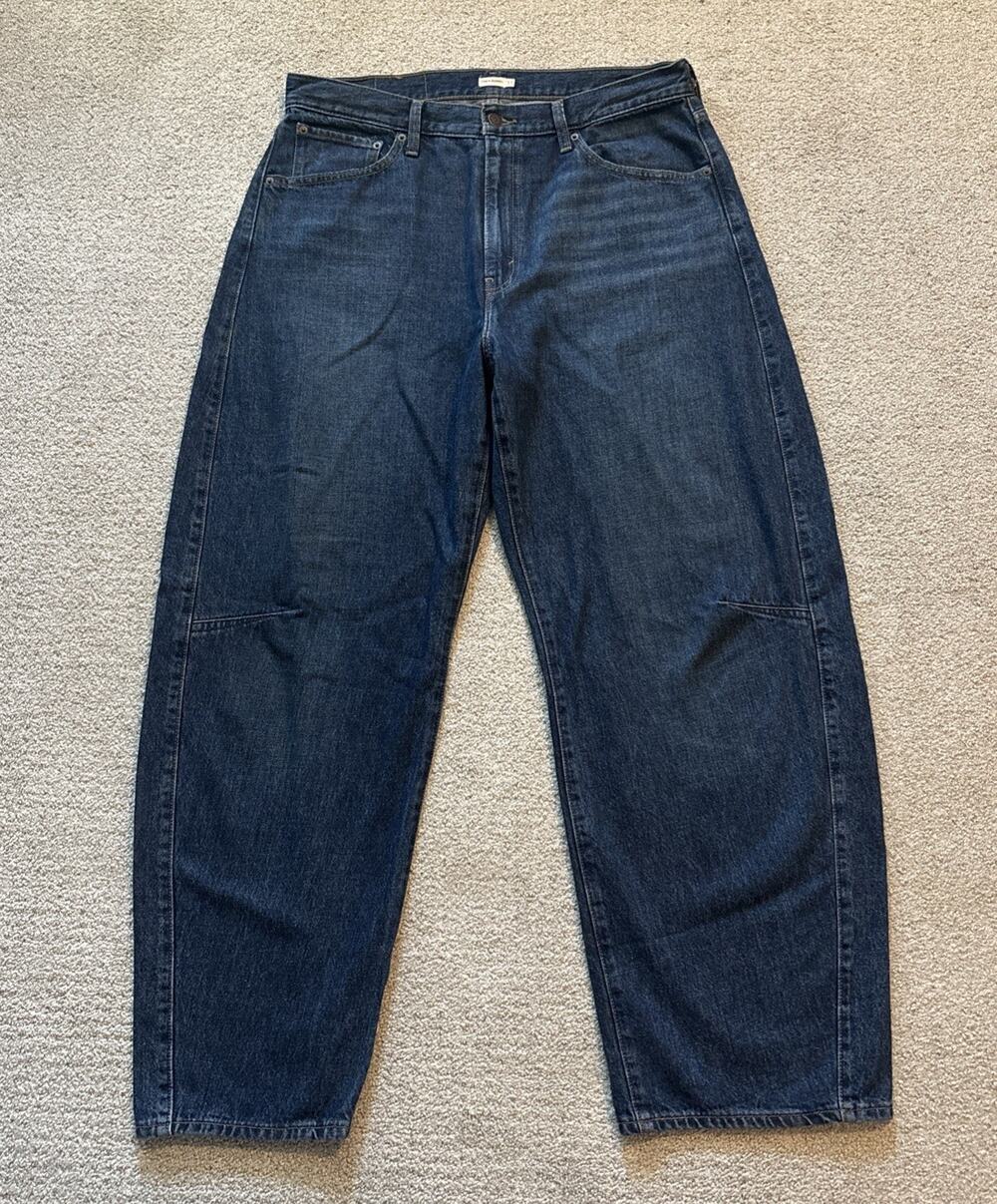 Levis Cinch Barrel Jeans High Rise Dark Wash Blue Women’s Size 33/31